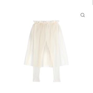 Kids Cream Tulle Skirt Leggings by Tocoto Vintage